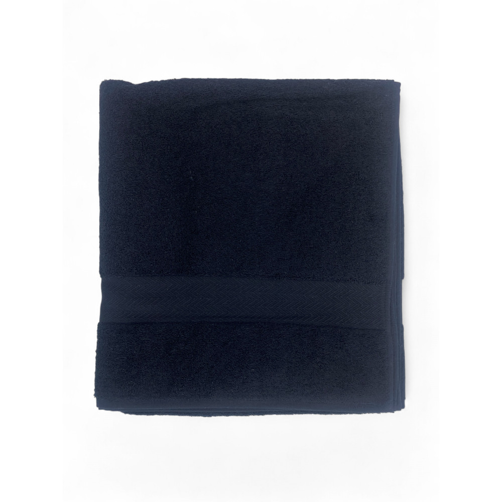 Black Bath Towel 100x150 cm – Cotton Sponge 100% Made in Italy – Ideal for Home, Hotel, B&B and Spa