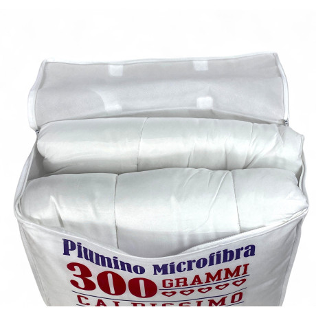 Piumino invernale bianco - Confezione con cerniera richiudibile per riporlo facilmente