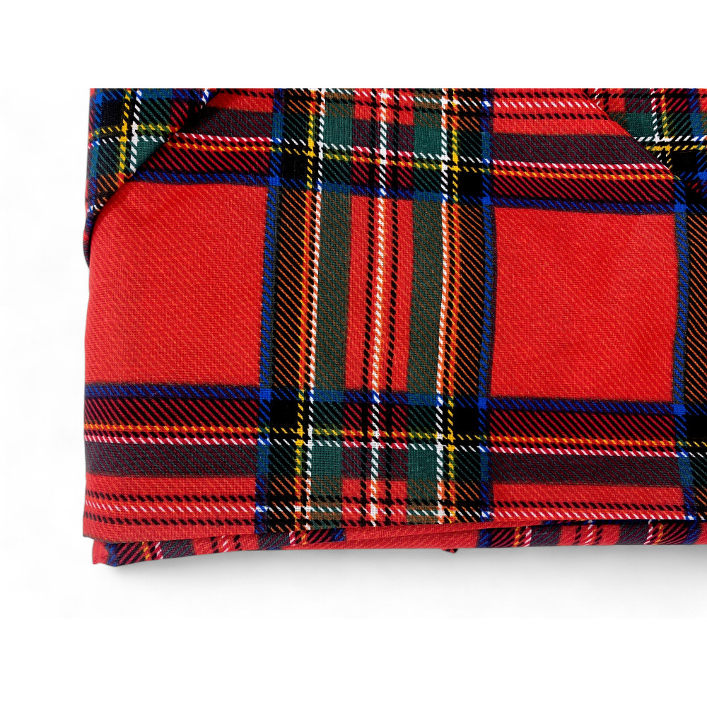 Red Scottish Duvet Cover - 100% Pure Cotton Bed Set - Made in Italy, Classic Tartan Style