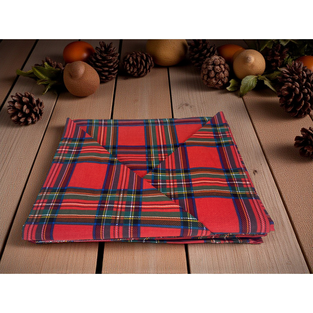 Copripiumino Scozzese Rosso - Set Letto in Puro Cotone 100% - Made in Italy, Stile Classico Tartan