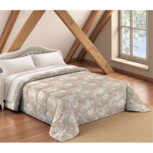 Trapunta Sanderson Fiore Tiffany - Motivo floreale elegante con dettagli tiffany su fondo neutro