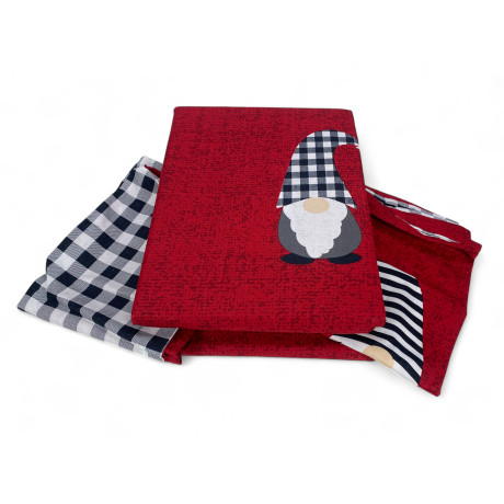 Copripiumino Elfi Natale Rosso - Set letto invernale 100% cotone - fantasia natalizia con elfi
