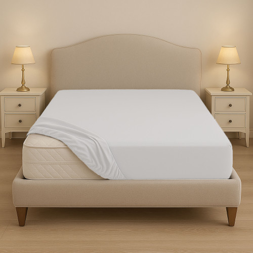 Sábana bajera 100% algodón a medida – Con esquinas elásticas para camas oversize – Made in Italy