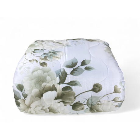 Steppdecke Schleife Sanderson zarte weiße Blume 300 gr/qm, 100% Polyester Mikrofaser, Made in Italy