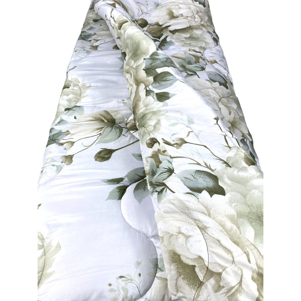 Sanderson Delicate Flower White Ribbon Quilt – Hiver 300 gr/m², 100 % microfibre, 4 points de chaleur – Fabriqué en Italie