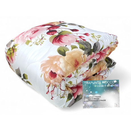 Edredón Sanderson Delicate Flower Pink Bow – Edredón de invierno 300 gr/m², Made in Italy