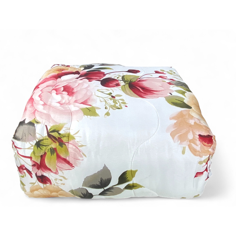 Sanderson Delicate Flower Pink Bow Quilt – Hiver 300 gr/m², Microfibre douce, 4 points de chaleur – Fabriqué en Italie