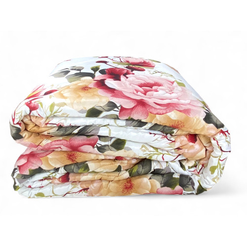 Edredón Sanderson Delicate Flower Pink Bow – Invierno 300 gr/m², Microfibra Suave, 4 Puntos de Calor – Made in Italy