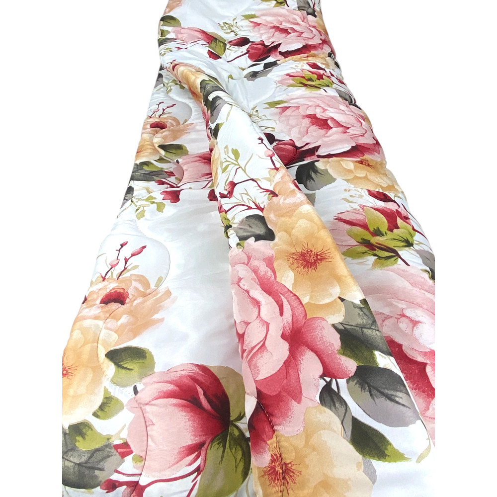 Sanderson Delicate Flower Pink Bow Quilt – Hiver 300 gr/m², Microfibre douce, 4 points de chaleur – Fabriqué en Italie