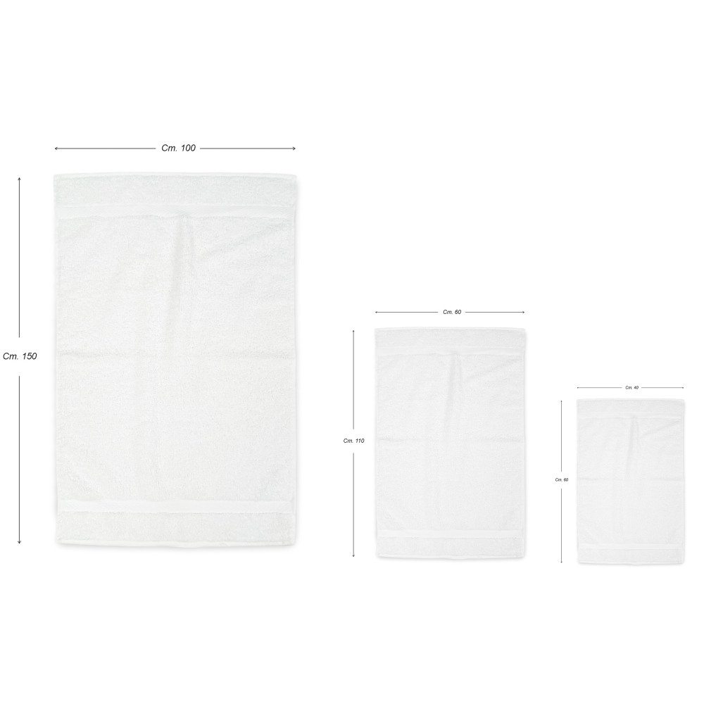 100% Baumwolle Frottee Handtücher - Verschiedene Größen - Hochwertig Made in Italy für Zuhause, Hotel und B&B