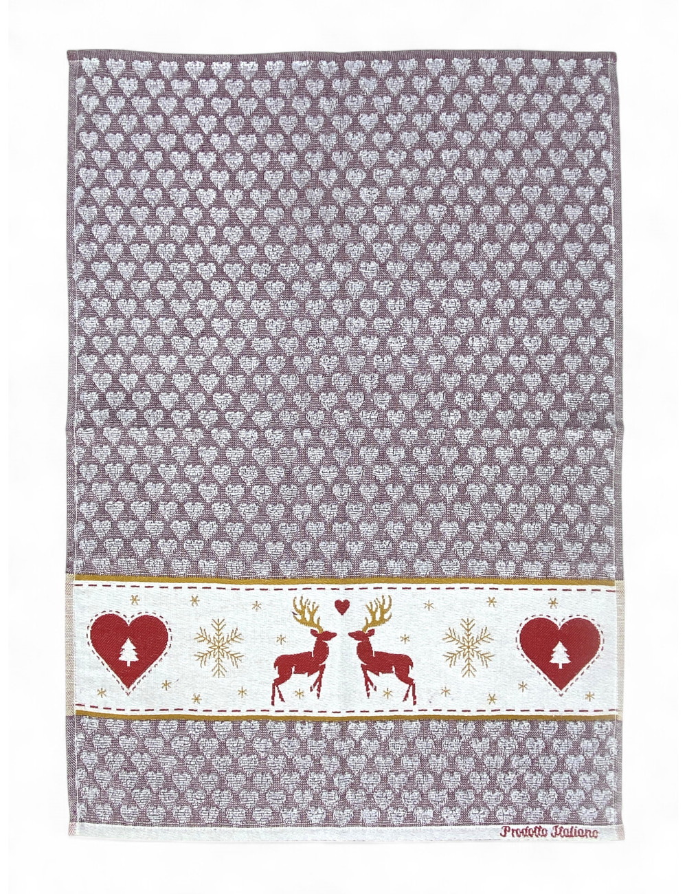 Paños de cocina de algodón jacquard navideño - Juego de 6 piezas 50x80 cm, alta absorción, 3 colores surtidos, hecho en Italia