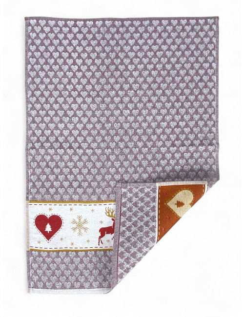 Christmas Jacquard Cotton Kitchen Towels - Set of 6 Pieces 50x80 cm, High Absorbency, 3 Assorted Colors, Made in Italy
