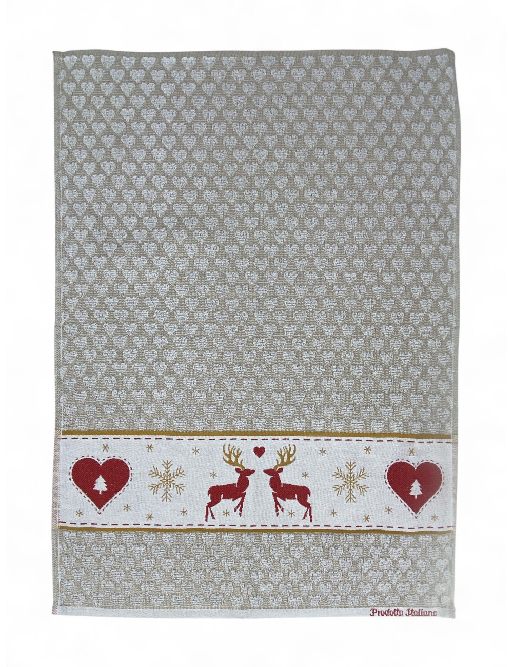 Weihnachts-Küchentücher aus Jacquard-Baumwolle - Set mit 6 Stücken 50x80 cm, hohe Saugfähigkeit, 3 verschiedene Farben, Made in