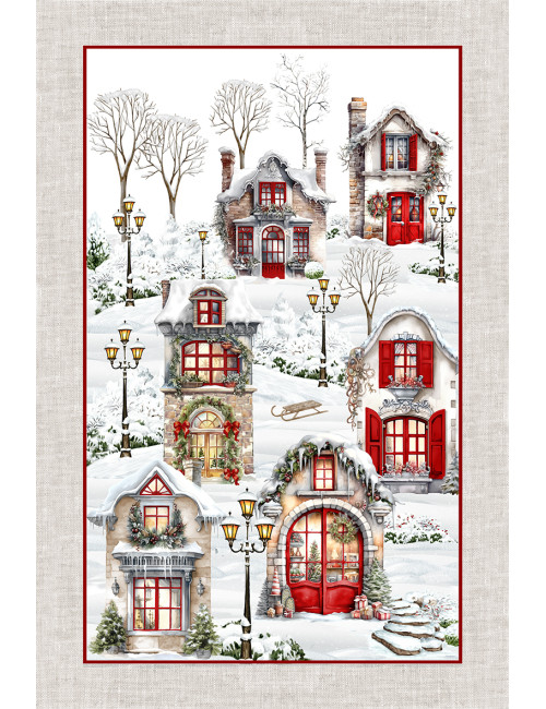 Christmas Kitchen Tea Towels – Set 5 Pieces 50x70 cm – Decorative Cotton Tea Towels with Buttonhole – Made in Italy