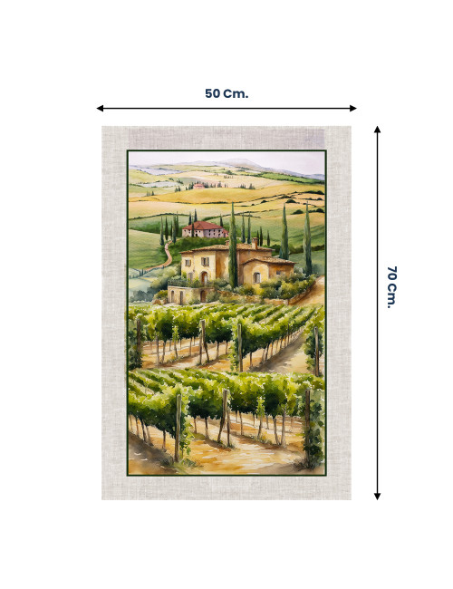 Strofinacci Cucina Cotone Set 5 Pezzi 50x70 cm – Fantasie Autunnali Made in Italy con Asola – Frutta, Vigna e Natura