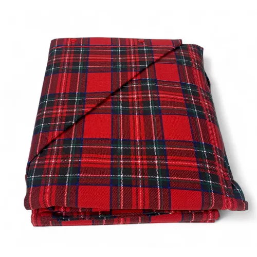 Red Tartan Flannel Sheets Set - 100% Cotton Fleece - Winter Warmth Made in Italy