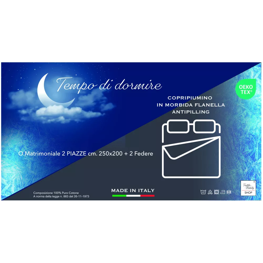 Housse de couette double en tartan rouge - 100 % flanelle de coton avec rabat supplémentaire 40 cm - Fabriqué en Italie