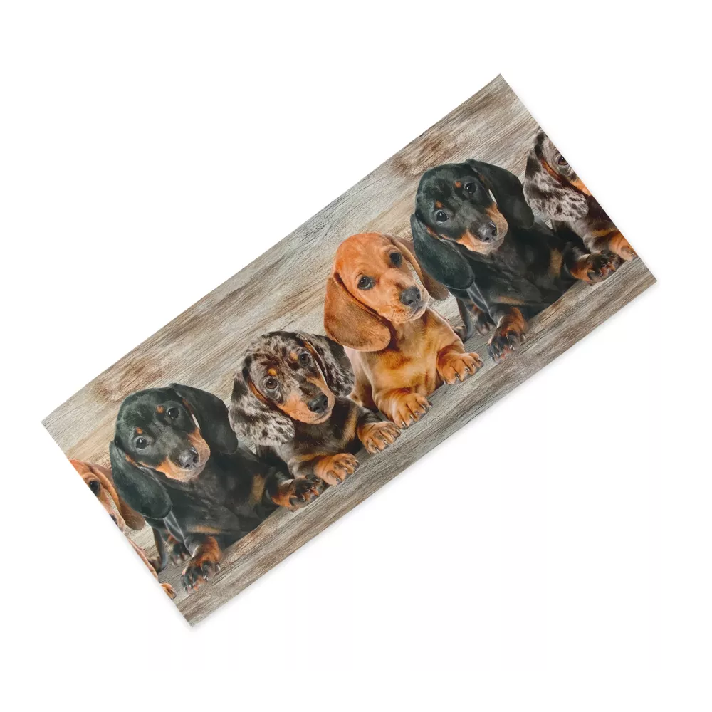 Tapis de cuisine Runner Puppies Dachshunds – Tapis de cuisine lavable et antidérapant PVC 6 mm – Made in Italy