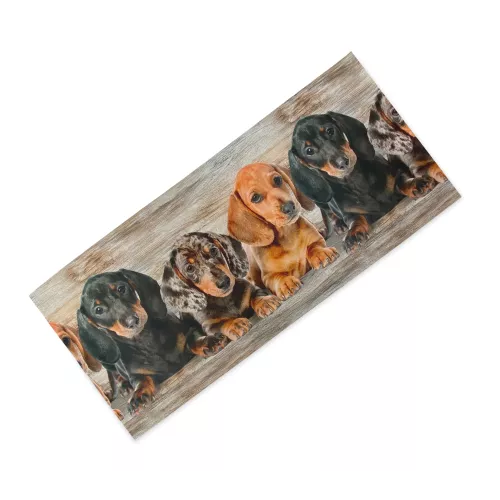 Tapis de cuisine Runner Puppies Dachshunds – Tapis de cuisine lavable et antidérapant PVC 6 mm – Made in Italy