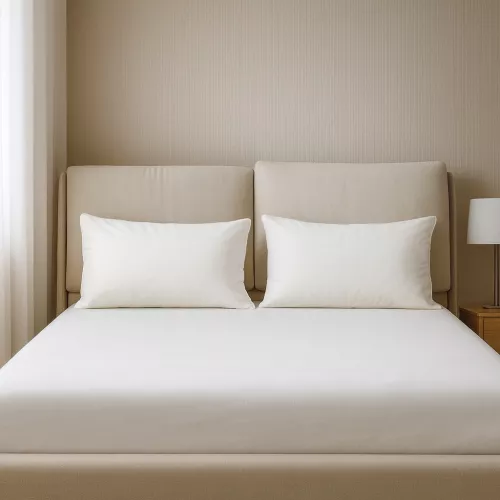 Oreiller en duvet d’oie 50x80 Trentin - Oreiller de lit en sergé en coton doux hypoallergénique