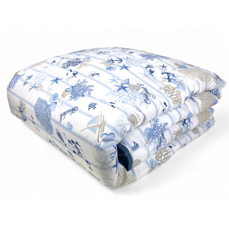 Super Mare Winter Quilt - Corail et Coquilles de couette 300gr microfibre - Fabriqué en Italie