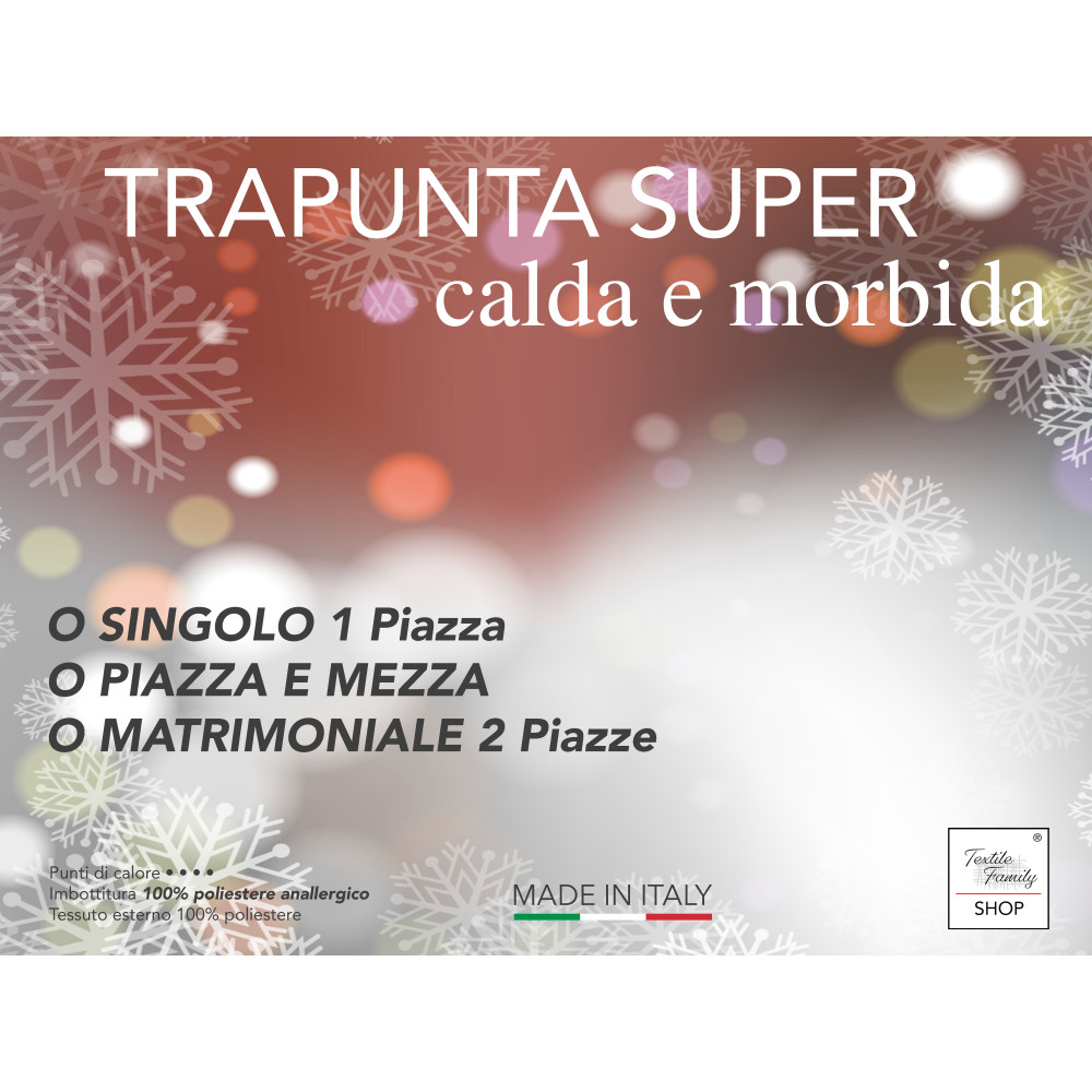 Trapunta Invernale Super Mare - Piumone Coralli e Conchiglie 300gr Microfibra - Made in Italy