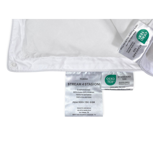 Stream 4 Season Goose Duvet - Light Warm Bed Quilt - 80% Feather, 20% Duvet - Single and Double