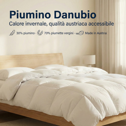 Piumino Danubio Invernale - 30% Piumino 70% Piumette Classe 1, Cassettoni, Batista 70, Made in Austria