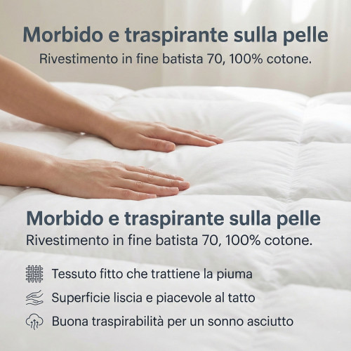 Piumino Danubio Invernale - 30% Piumino 70% Piumette Classe 1, Cassettoni, Batista 70, Made in Austria