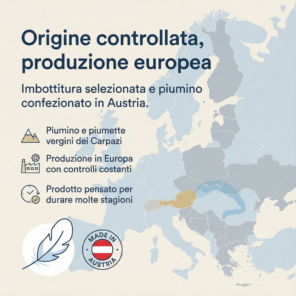Danube Winter-Daunenjacke – 30% Daunenjacke 70% Daunenjacke Klasse 1, Kommode, Batiste 70, hergestellt in Österreich