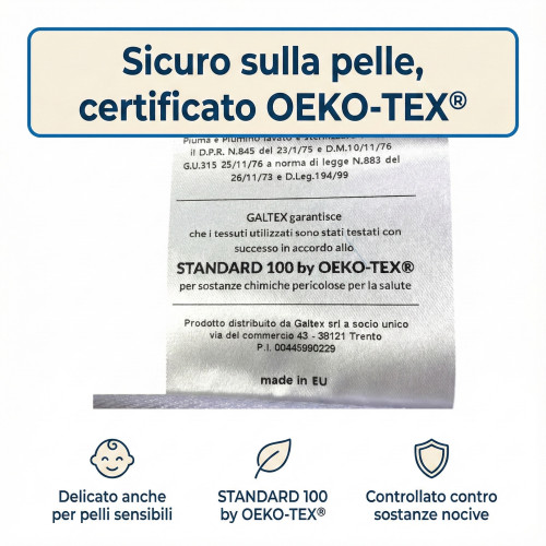 Trentino goose down, winter duvet, 100% natural goose down, padding 360 g/sqm, OEKO-TEX certified