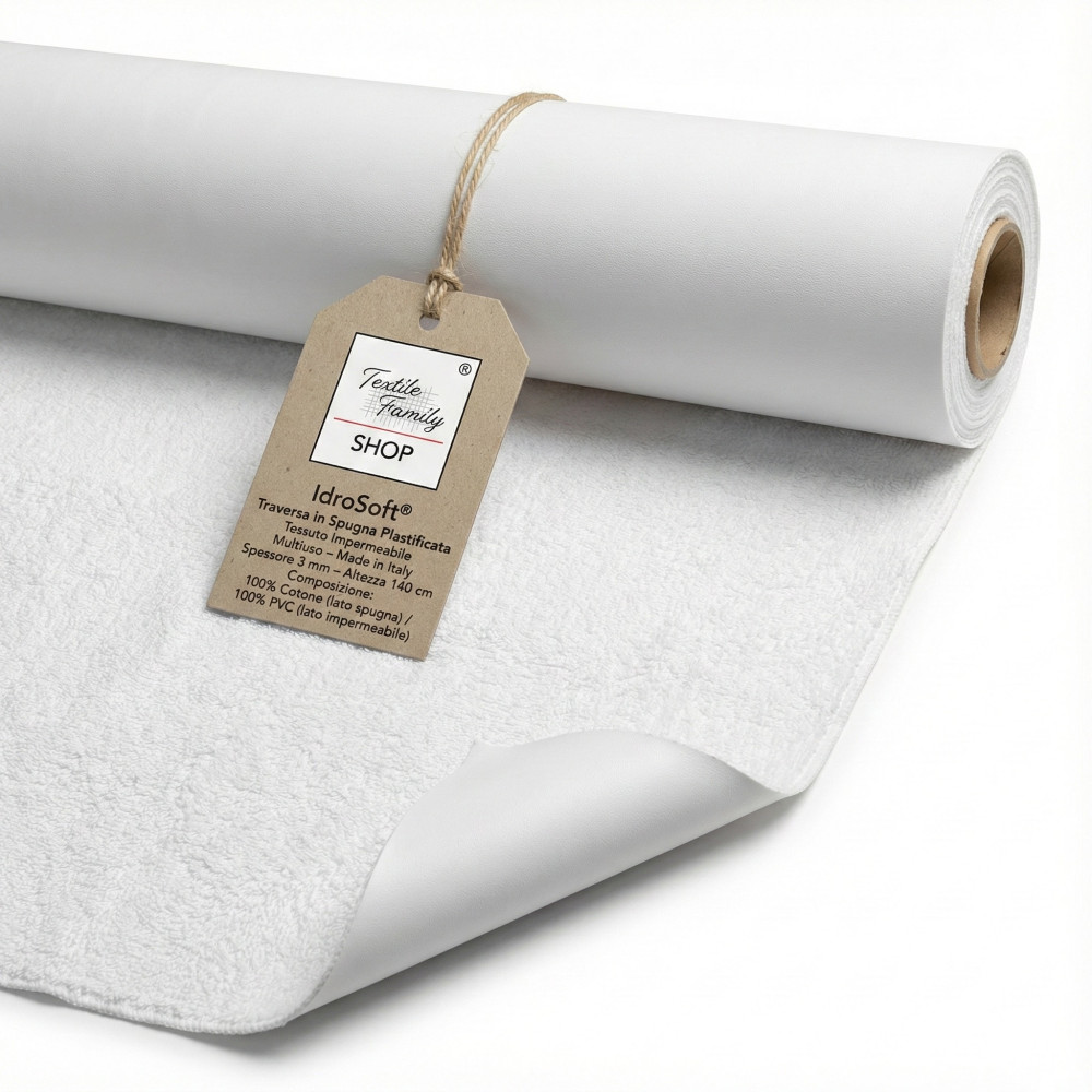 Waterproof Fabric PVC Cotton Sponge 3mm - Mattress Cover, Sofa Saver, Cradle and Pet Protection - Made in Italy