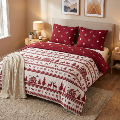 HOUSSE DE COUETTE TYROLIENNE DIS. MONTAGNE VALGARDENA