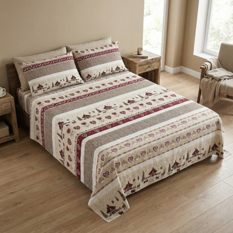 DRAPS COMPLETS TYROLEAN VALBADIA en pur coton MADE in ITALY