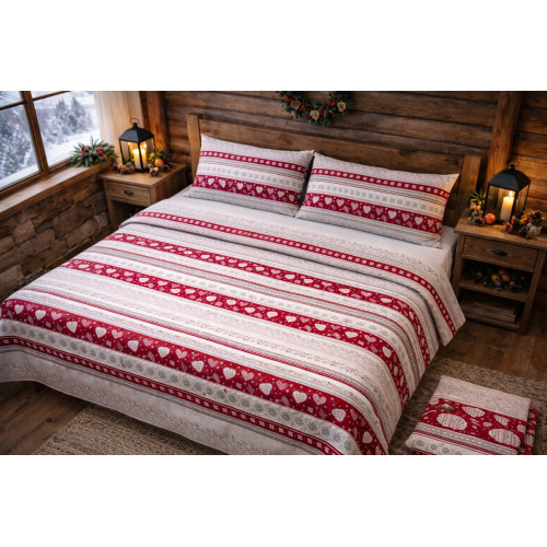 FEUILLE TYROLIENNE COMPLÈTE dis. CORVARA en pur coton Made in Italy