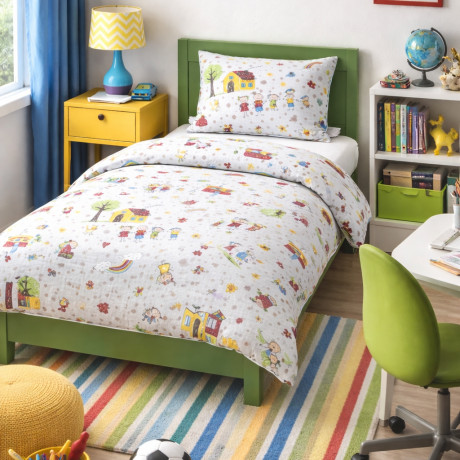 DUVET COVER FOR CHILDREN BOYS AND GIRLS FAMILY in pure cotton