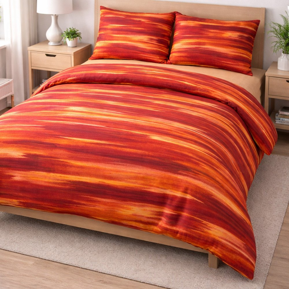 MODERN RIO ARANCIO shaded duvet cover in pure cotton