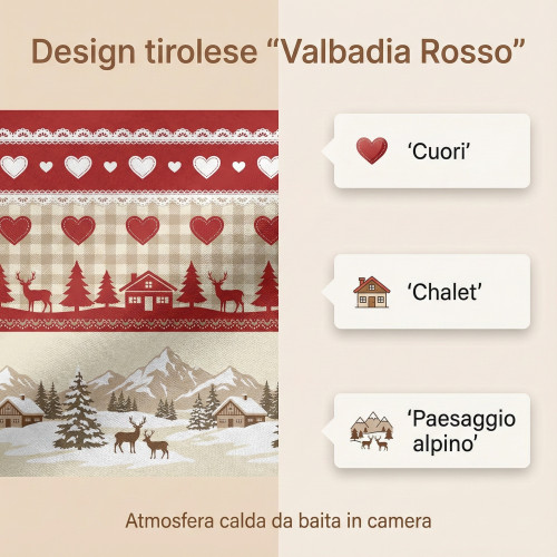 HOUSSE DE COUETTE TYROLIENNE dis. MONTAGNE VALBADIA RED