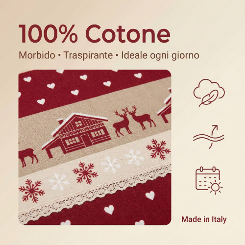 Tyrolean duvet cover dis. VALBADIA RED mountain