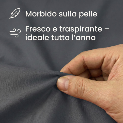 Strong Lead Grey 100% Cotton Sheet Set, Washable Solid Color Bed Set, Soft, Comfortable, Made in Italy