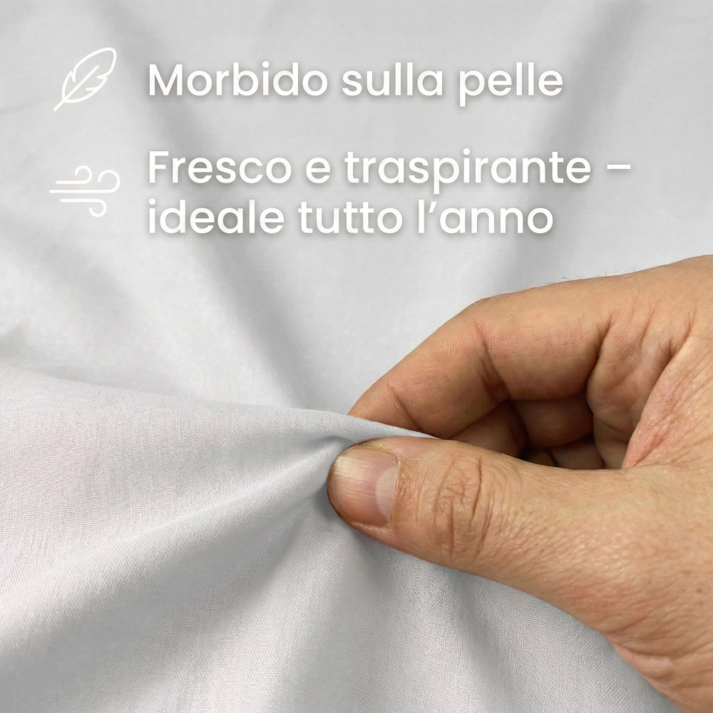 Juego de sábanas STRONG SHEETS color liso BLANCO puro ALGODÓN Made in Italy