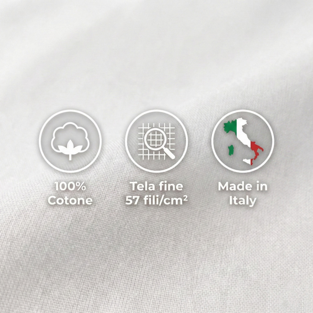 STRONG SHEETS Bettwäsche-Set einfarbig WEISS reine BAUMWOLLE Made in Italy