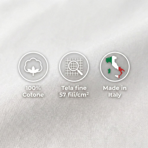 STRONG SHEETS sheet set solid color WHITE pure COTTON Made in Italy