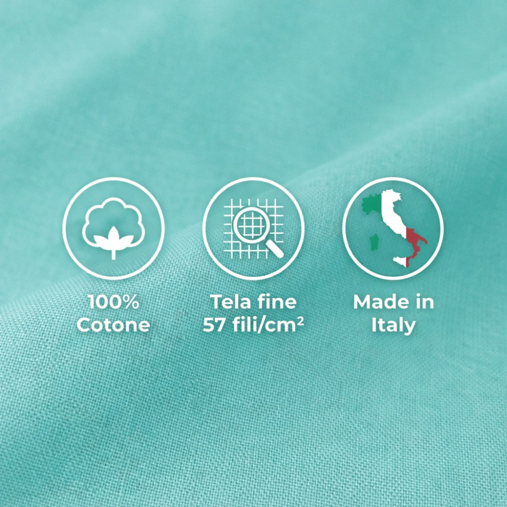 SHEET SET STRONG SHEETS solid color GREEN pure COTTON Made in Italy