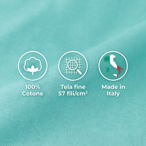 SHEET SET STRONG SHEETS solid color GREEN pure COTTON Made in Italy