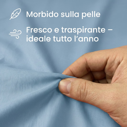 COMPLETO lenzuolo STRONG LENZUOLA tinta unita AZZURRO puro COTONE Made in Italy