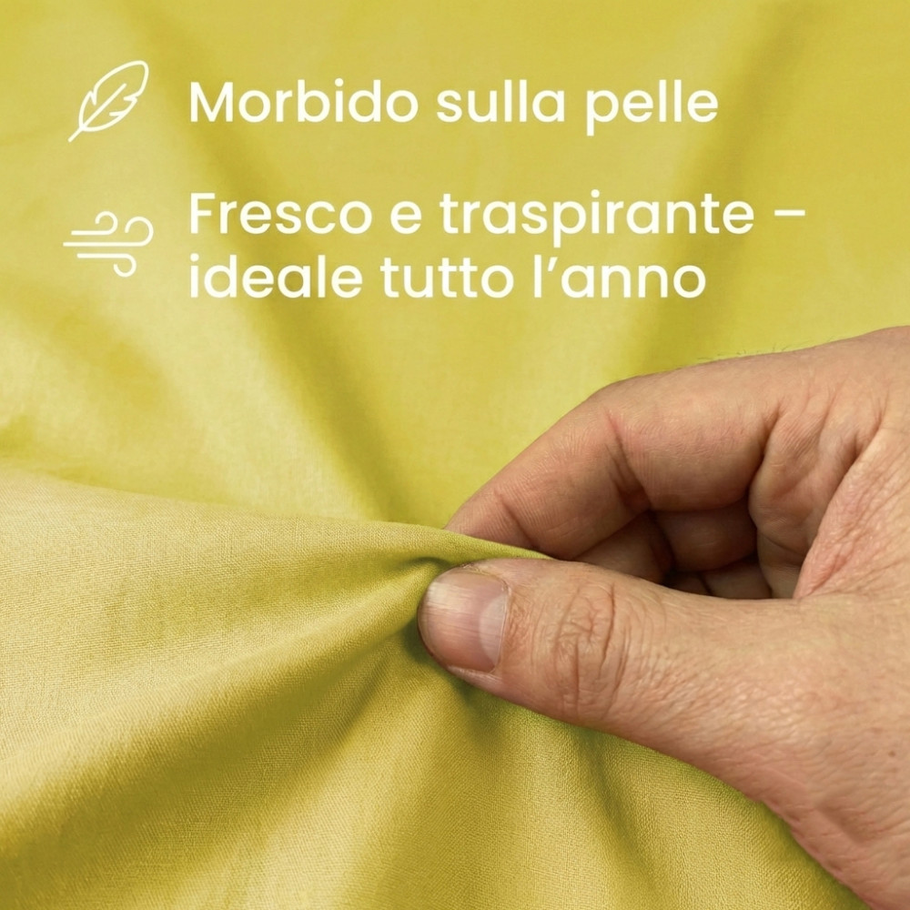 SHEET SET STRONG SHEETS solid color YELLOW pure COTTON Made in Italy