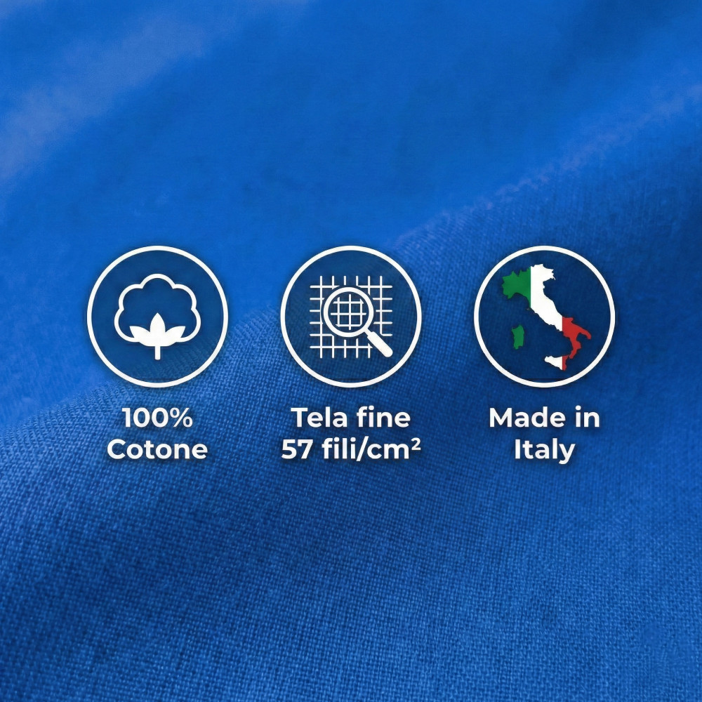 COMPLETO lenzuolo STRONG LENZUOLA tinta unita BLUETTE puro COTONE Made in Italy