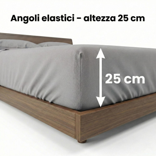 JUEGO DE SÁBANAS SÁBANAS FUERTES color liso GRIS ALGODÓN puro Hecho en Italia