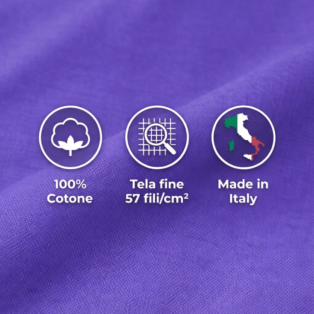 SHEET SET STRONG SHEETS solid color PURPLE pure COTTON Made in Italy
